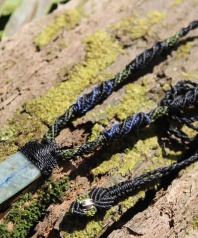 Australian Gem OCEAN INDIGO KYANITE,Australian Blue Kyanite Necklace, Platypus Dreaming Australian made Macrame Cord, Australian Seller