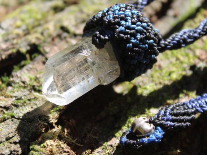 Australian Raw Topaz Pendant, Platypus Dreaming Genuine Topaz necklace, Australian made Macrame cord Talisman, Elven healing crystal jewelry