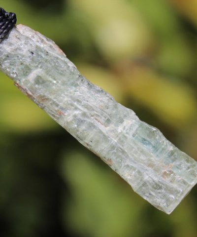 Australian GEM Kyanite Pendant Necklace, Elven Green KYANITE , raw crsytal Healing Jewelry, Australian Made Macrame Cord, magic green stone