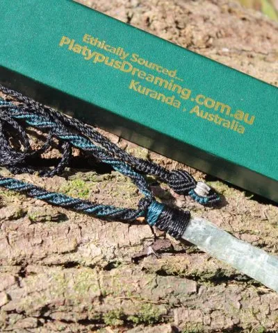 Australian GEM Kyanite Pendant Necklace, Elven Green KYANITE , raw crsytal Healing Jewelry, Australian Made Macrame Cord, magic green stone