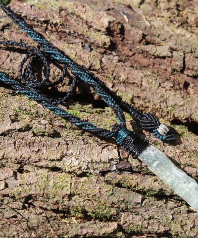 Australian GEM Kyanite Pendant Necklace, Elven Green KYANITE , raw crsytal Healing Jewelry, Australian Made Macrame Cord, magic green stone
