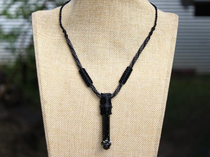 BLACK TOURMALINE schorl pendant, Tourmaline Necklace, Australian Made Macrame cord, October BirthStone, Black gem stone Healing Jewelry