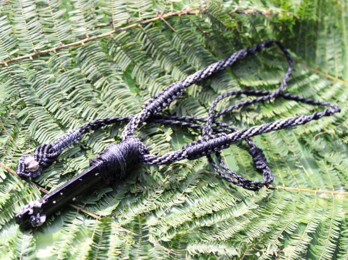 BLACK TOURMALINE schorl pendant, Tourmaline Necklace, Australian Made Macrame cord, October BirthStone, Black gem stone Healing Jewelry