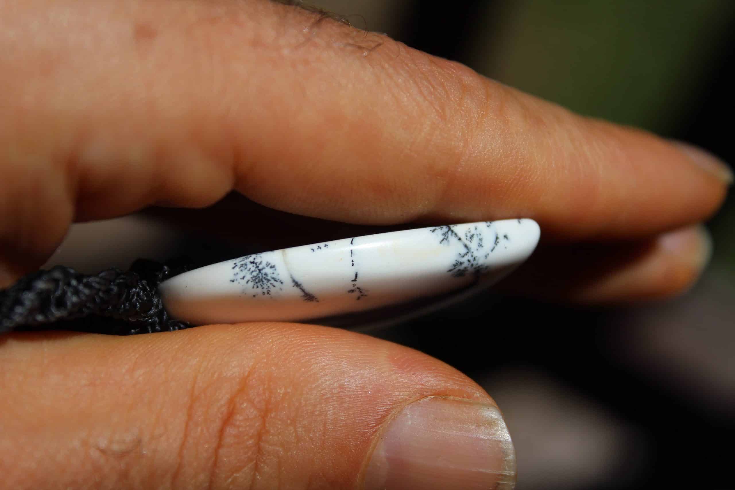 Merlinite Pendant,Dendritic Opal,Dendrite Opal Necklace,Agate necklace,Macrame Cord, Healing stone Jewelry,burning man - Image 7