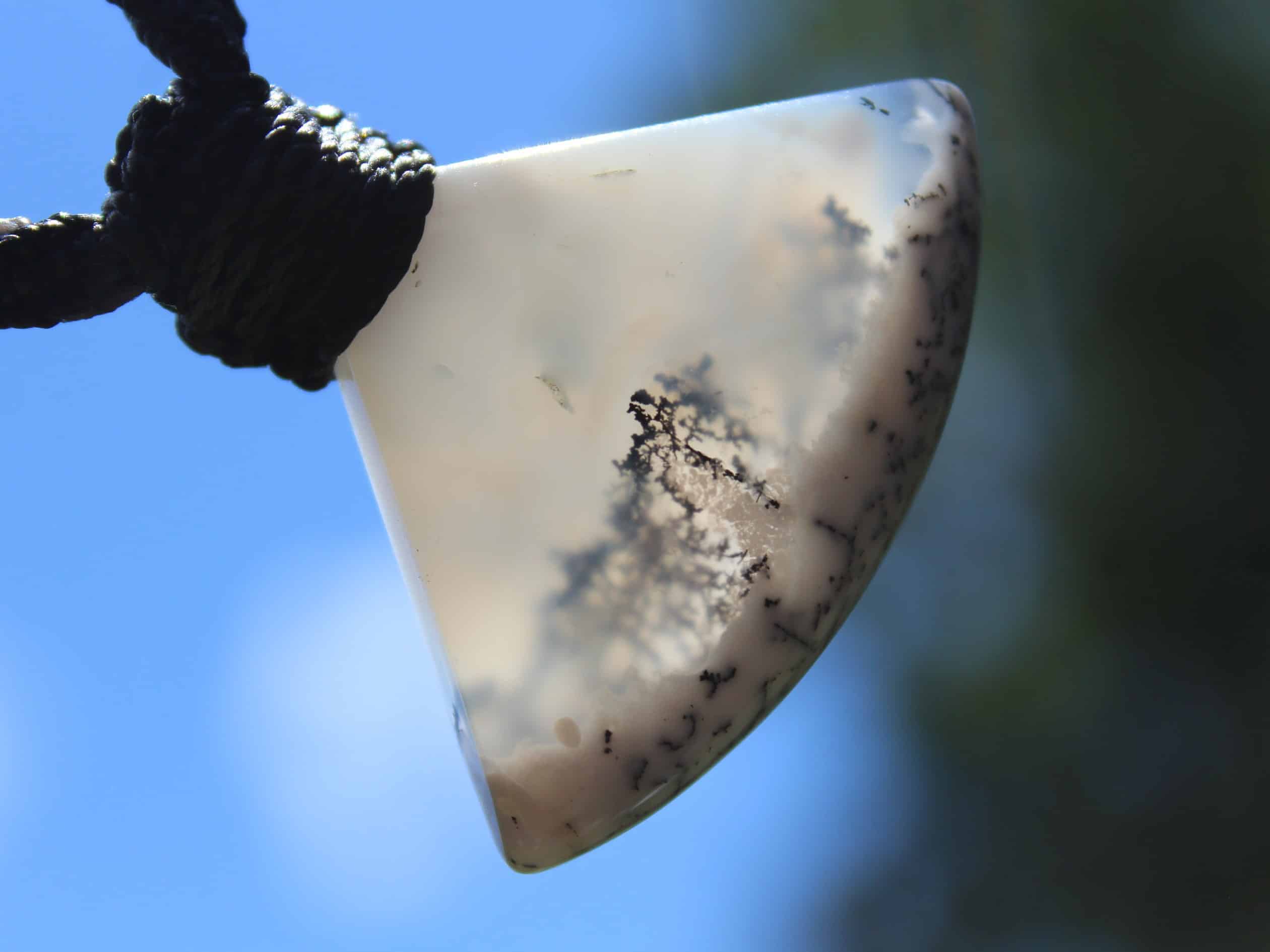 Dendritic Opal,Dendrite Opal Necklace,Merlinite Pendant,Agate necklace,Australian made macrame cord Healing stone Jewelry