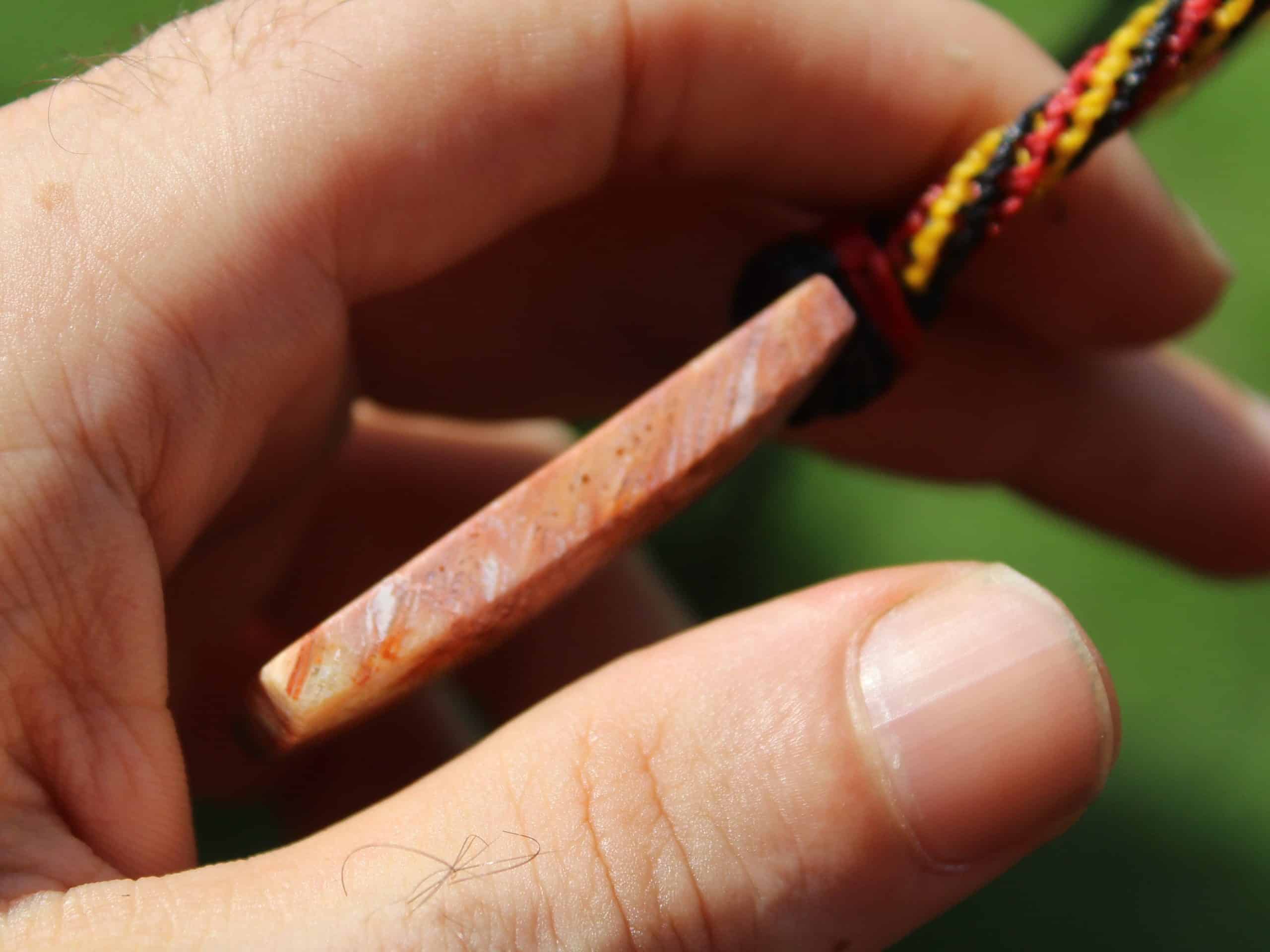 Indigenous CORAL FOSSIL Pendant crystal Necklace, Ancient Gemstone Jewelry, Australian Made Macrame Cord, Aboriginal colours Talisman - Image 5
