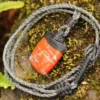 Australian Red Snakeskin Jasper Pendant ,Australian Macrame cord Crystal Necklace, healing crystal pendant, surfer summer pendant jewelry